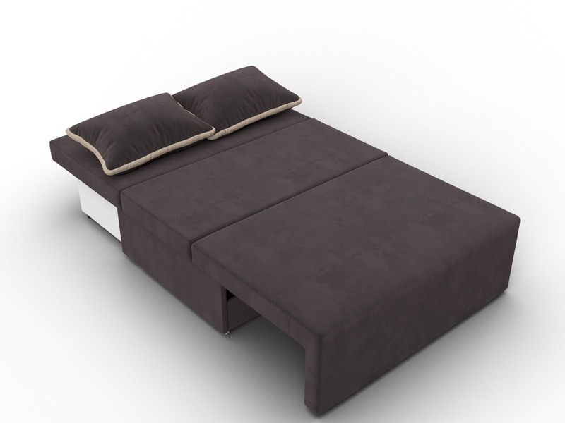 Диван прямой Лагуна, Велюр, Seven 727 коричневый;Seven 729 бежевый