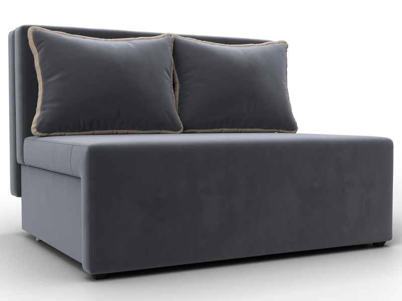 Диван прямой Лагуна, Велюр, Seven 17 серый;Seven 729 бежевый