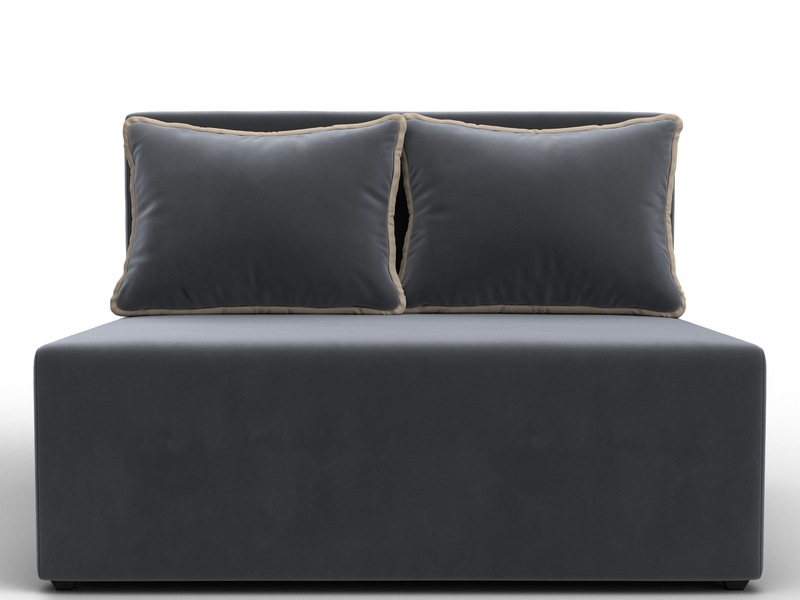 Диван прямой Лагуна, Велюр, Seven 17 серый;Seven 729 бежевый