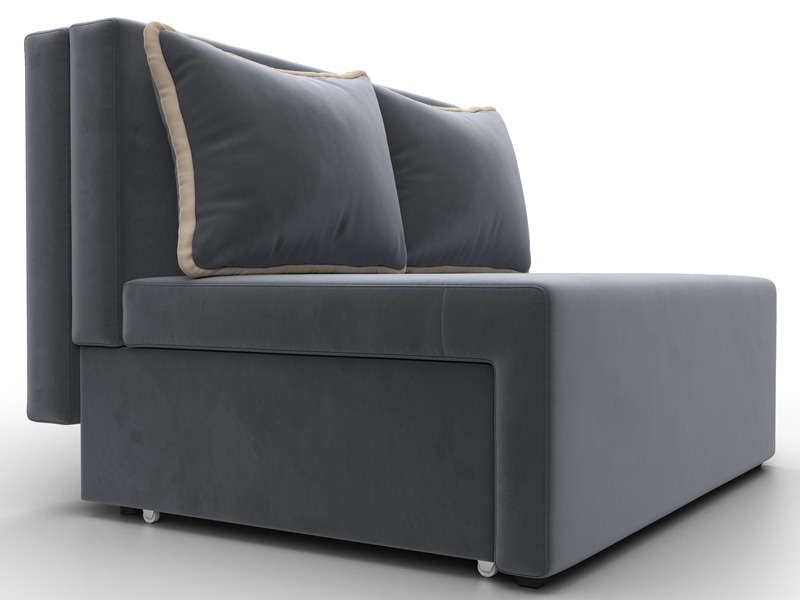 Диван прямой Лагуна, Велюр, Seven 17 серый;Seven 729 бежевый