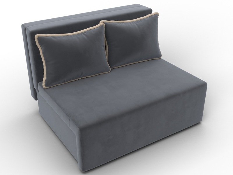 Диван прямой Лагуна, Велюр, Seven 17 серый;Seven 729 бежевый