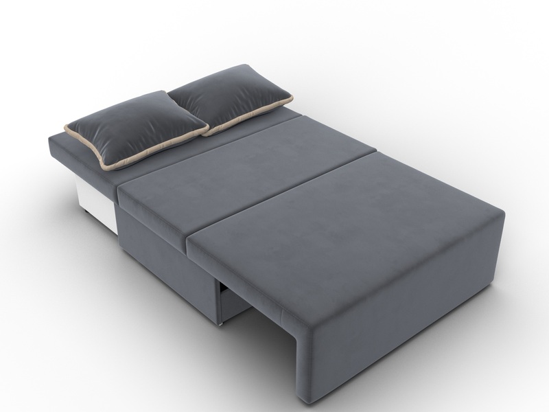 Диван прямой Лагуна, Велюр, Seven 17 серый;Seven 729 бежевый