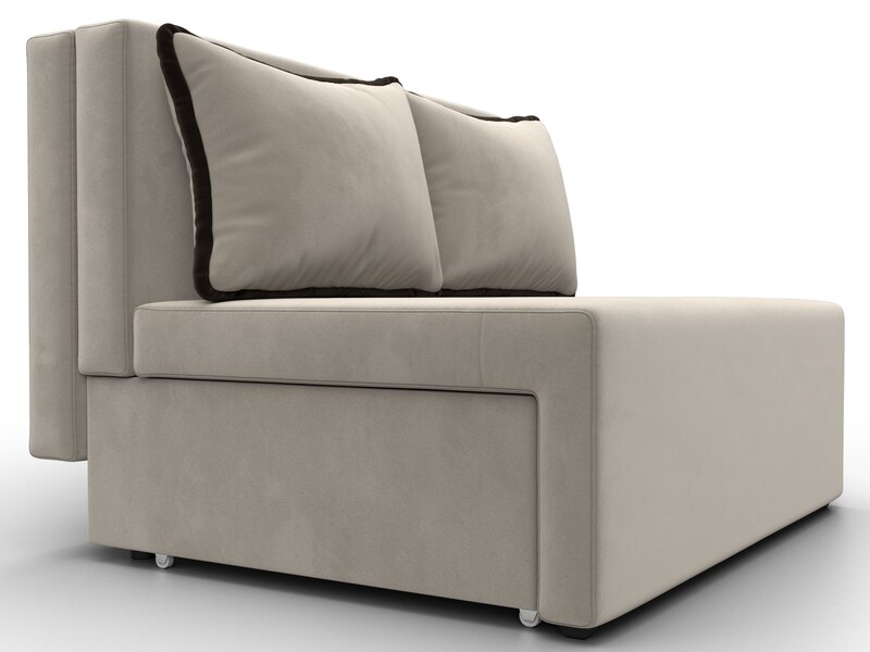 Диван прямой Лагуна, Микровельвет, Бежевый;Коричневый