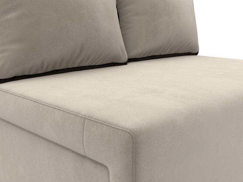 Диван прямой Лагуна, Микровельвет, Бежевый;Коричневый