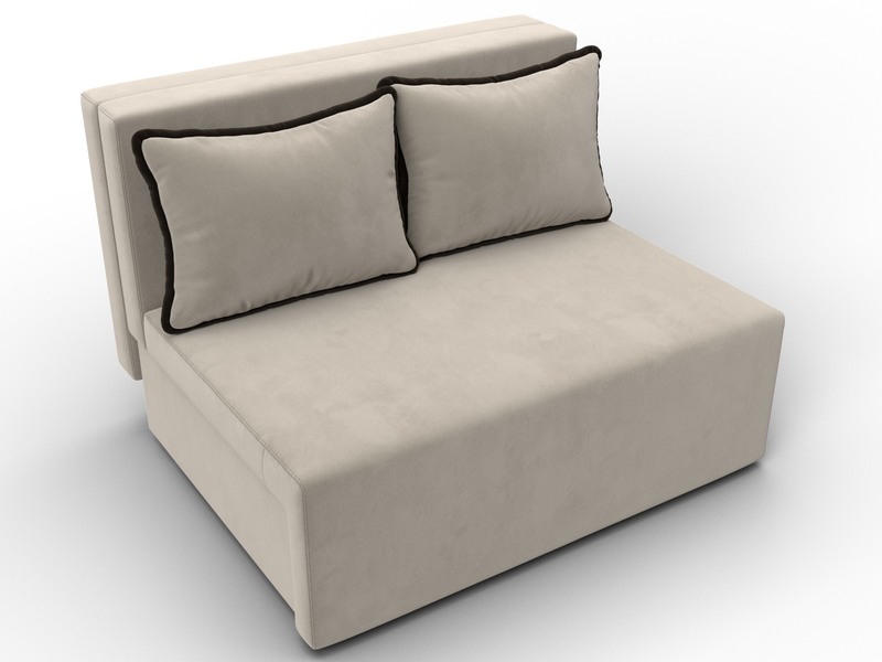 Диван прямой Лагуна, Микровельвет, Бежевый;Коричневый