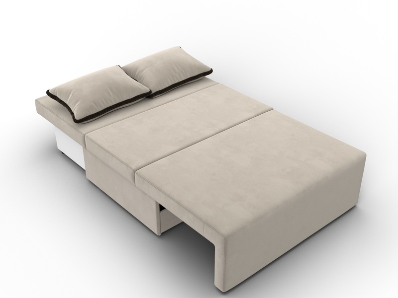 Диван прямой Лагуна, Микровельвет, Бежевый;Коричневый