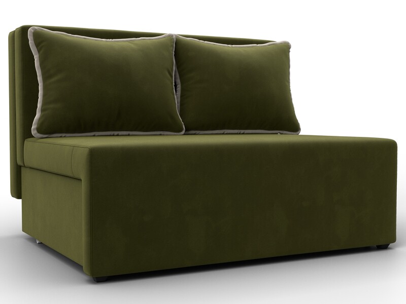 Диван прямой Лагуна, Микровельвет, Зеленый;Бежевый