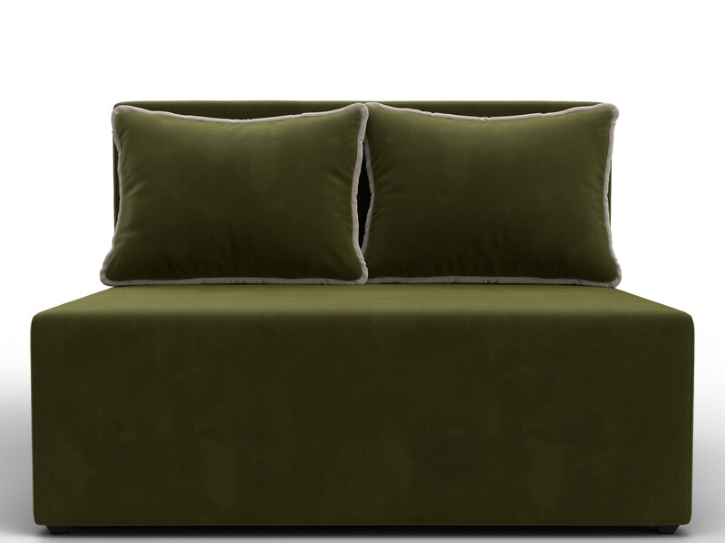 Диван прямой Лагуна, Микровельвет, Зеленый;Бежевый