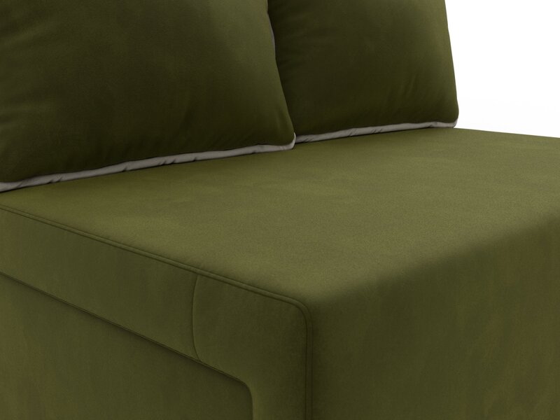 Диван прямой Лагуна, Микровельвет, Зеленый;Бежевый