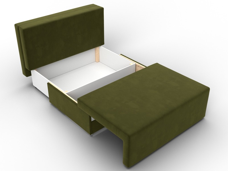 Диван прямой Лагуна, Микровельвет, Зеленый;Бежевый