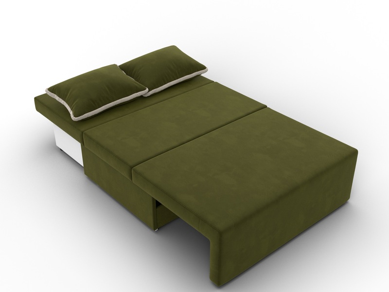 Диван прямой Лагуна, Микровельвет, Зеленый;Бежевый