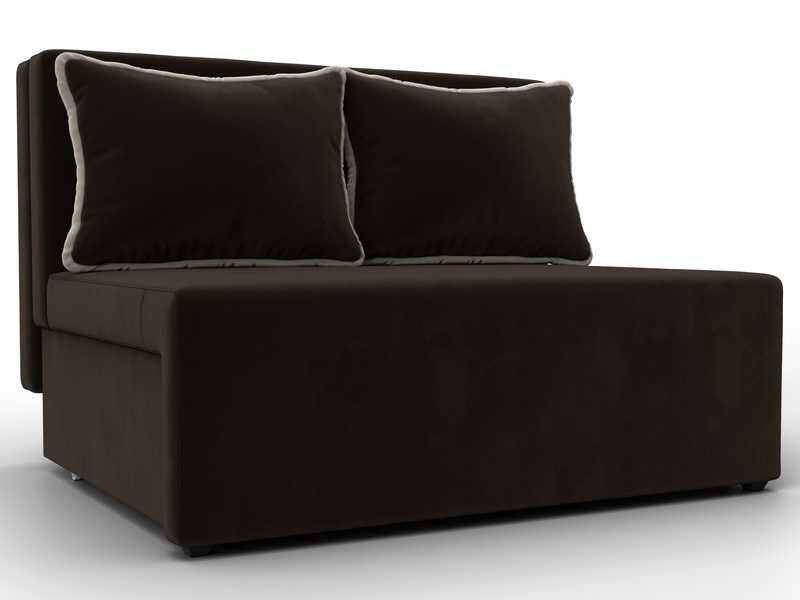 Диван прямой Лагуна, Микровельвет, Коричневый;Бежевый