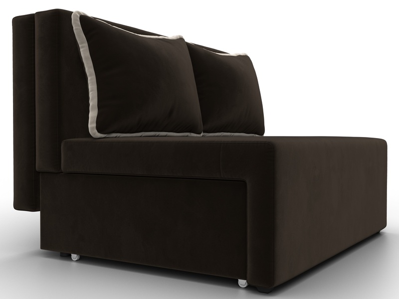 Диван прямой Лагуна, Микровельвет, Коричневый;Бежевый