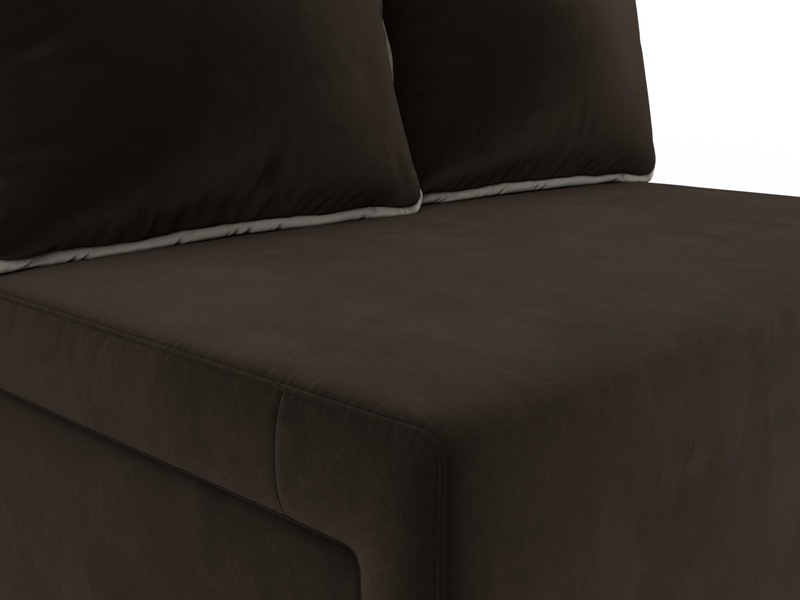 Диван прямой Лагуна, Микровельвет, Коричневый;Бежевый