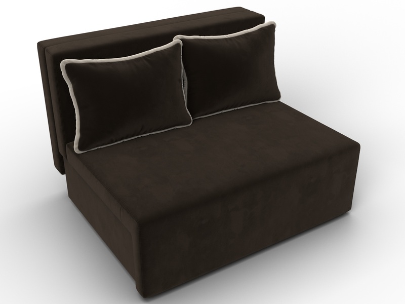 Диван прямой Лагуна, Микровельвет, Коричневый;Бежевый