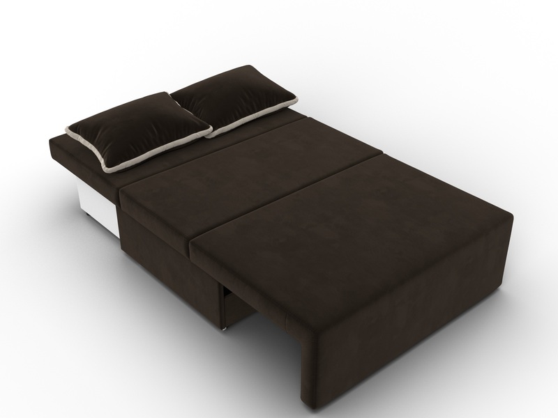 Диван прямой Лагуна, Микровельвет, Коричневый;Бежевый