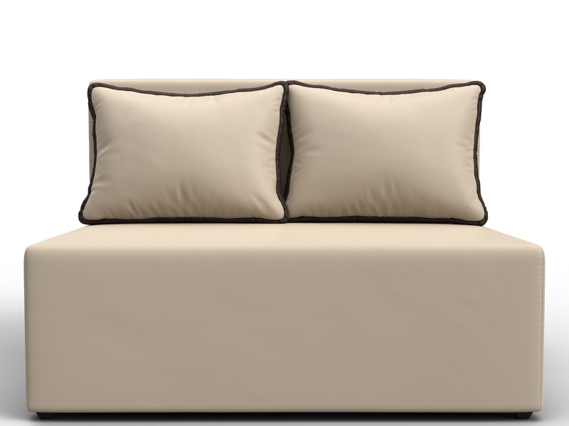 Диван прямой Лагуна, Экокожа, Бежевый;Коричневый