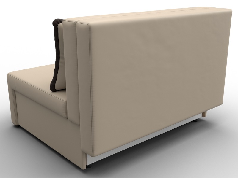 Диван прямой Лагуна, Экокожа, Бежевый;Коричневый