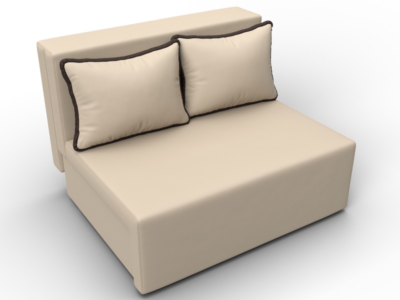 Диван прямой Лагуна, Экокожа, Бежевый;Коричневый