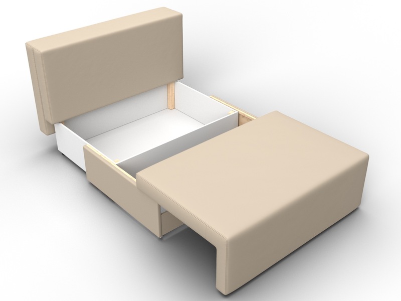 Диван прямой Лагуна, Экокожа, Бежевый;Коричневый
