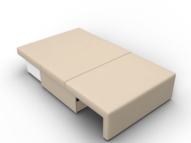 Диван прямой Лагуна, Экокожа, Бежевый;Коричневый