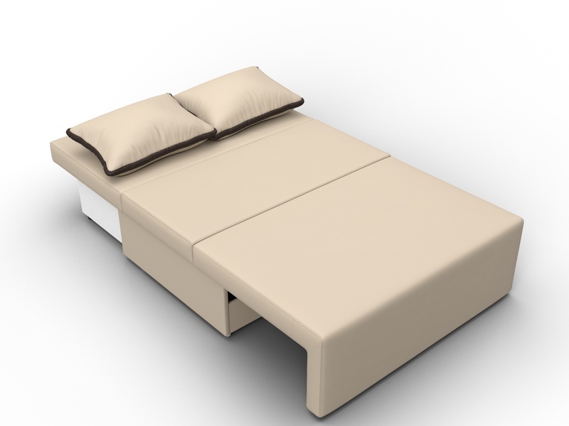 Диван прямой Лагуна, Экокожа, Бежевый;Коричневый
