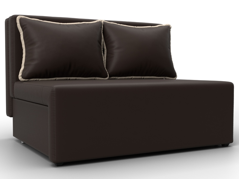 Диван прямой Лагуна, Экокожа, Коричневый;Бежевый