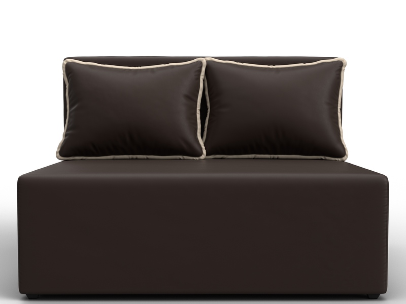 Диван прямой Лагуна, Экокожа, Коричневый;Бежевый