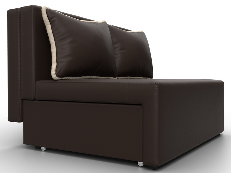 Диван прямой Лагуна, Экокожа, Коричневый;Бежевый