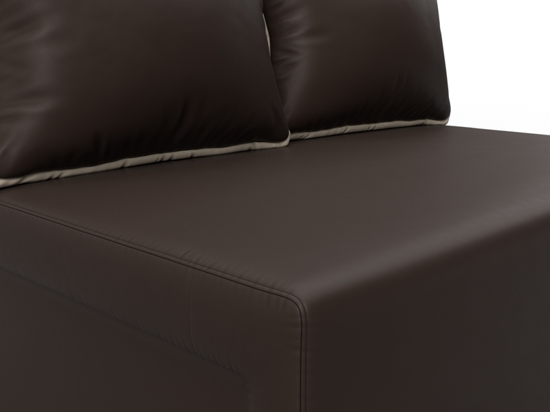 Диван прямой Лагуна, Экокожа, Коричневый;Бежевый