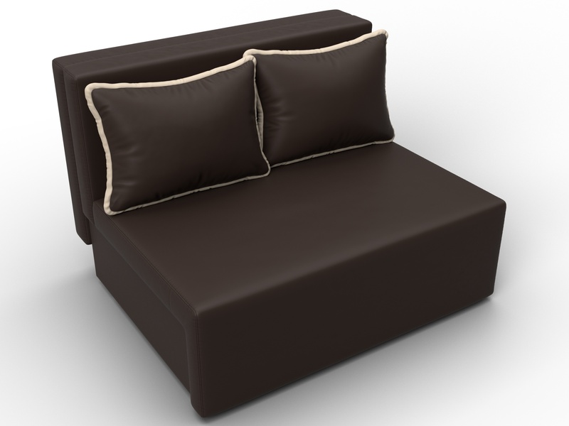 Диван прямой Лагуна, Экокожа, Коричневый;Бежевый