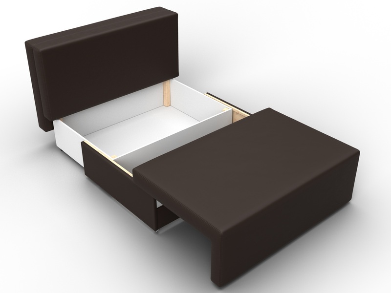 Диван прямой Лагуна, Экокожа, Коричневый;Бежевый