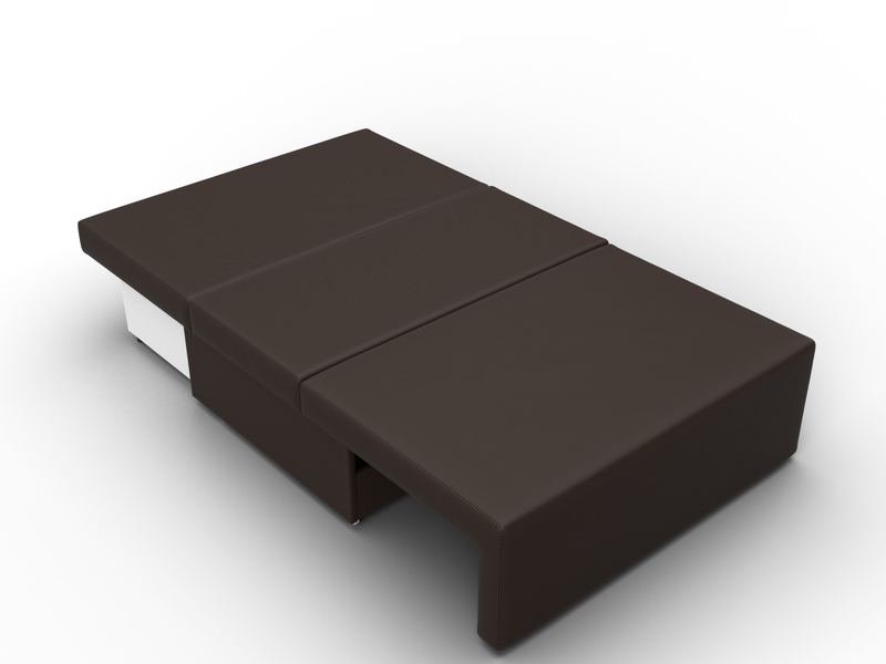 Диван прямой Лагуна, Экокожа, Коричневый;Бежевый