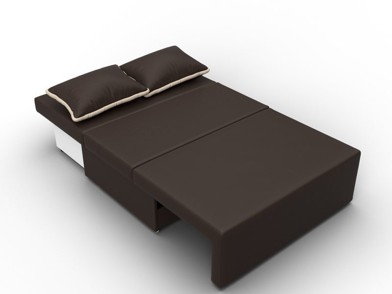 Диван прямой Лагуна, Экокожа, Коричневый;Бежевый