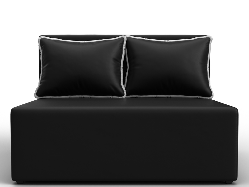 Диван прямой Лагуна, Экокожа, Черный;Белый