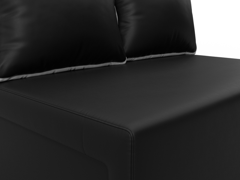 Диван прямой Лагуна, Экокожа, Черный;Белый