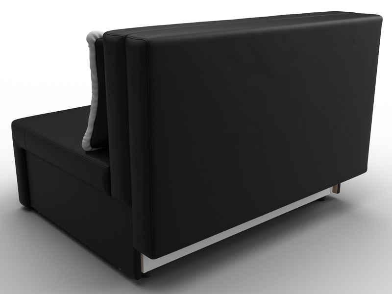 Диван прямой Лагуна, Экокожа, Черный;Белый