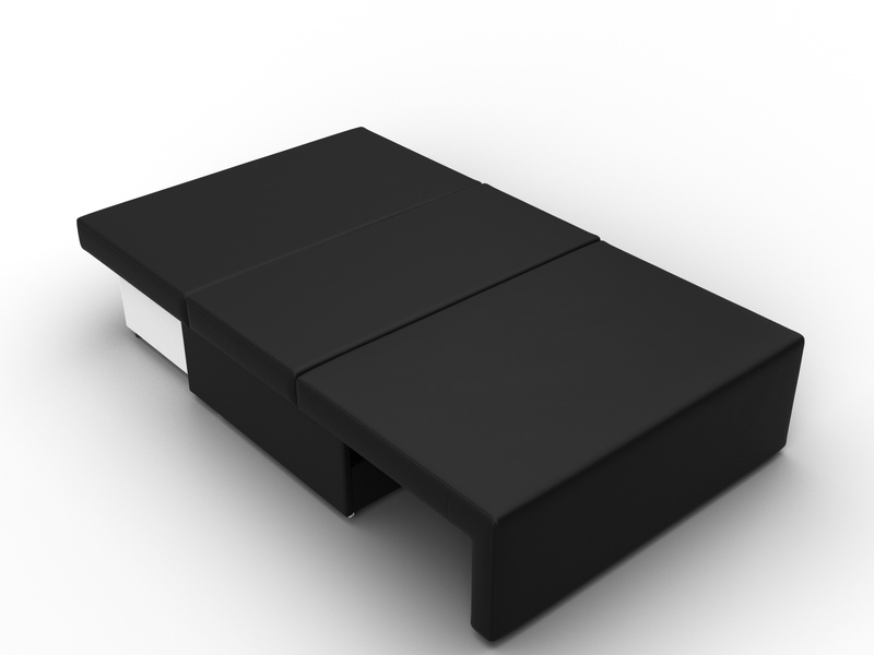 Диван прямой Лагуна, Экокожа, Черный;Белый