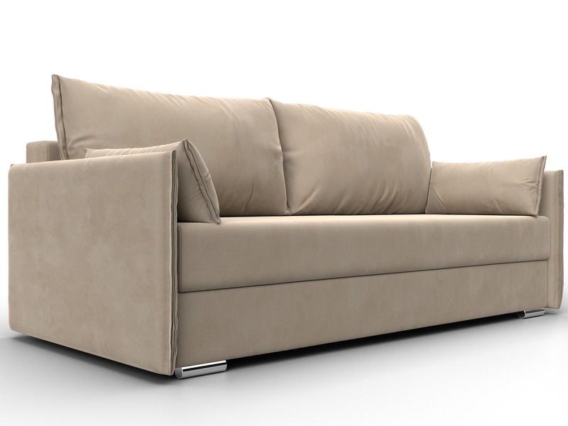 Диван прямой Сайгон, Велюр, SEVEN 729 бежевый