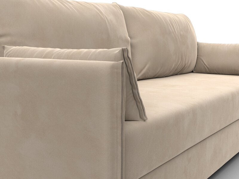 Диван прямой Сайгон, Велюр, SEVEN 729 бежевый