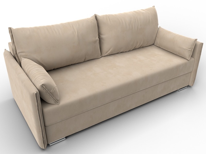 Диван прямой Сайгон, Велюр, SEVEN 729 бежевый