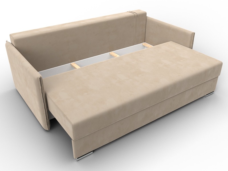 Диван прямой Сайгон, Велюр, SEVEN 729 бежевый