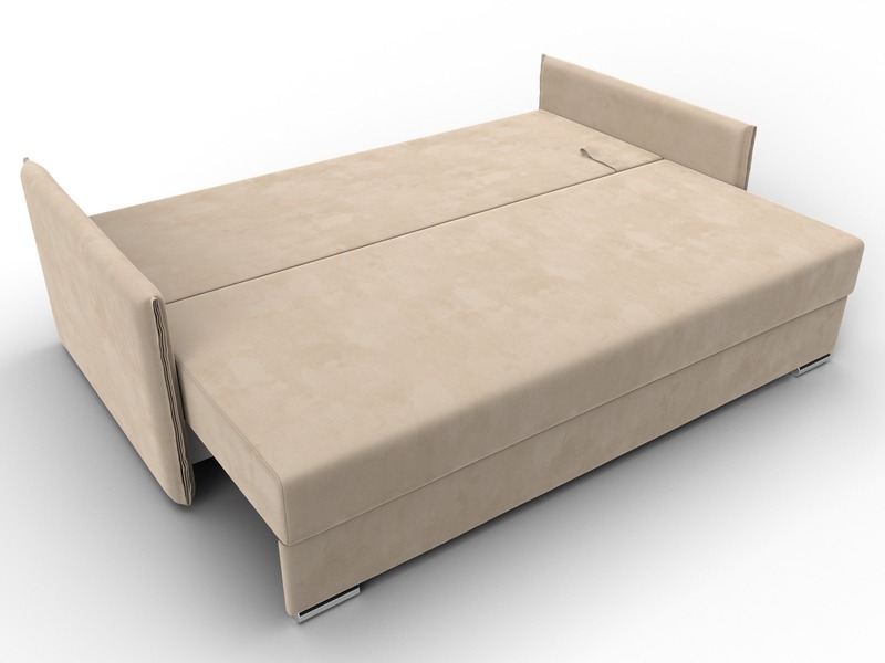 Диван прямой Сайгон, Велюр, SEVEN 729 бежевый