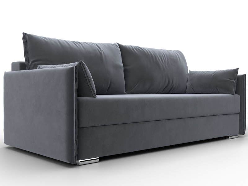 Диван прямой Сайгон, Велюр, SEVEN 17 серый