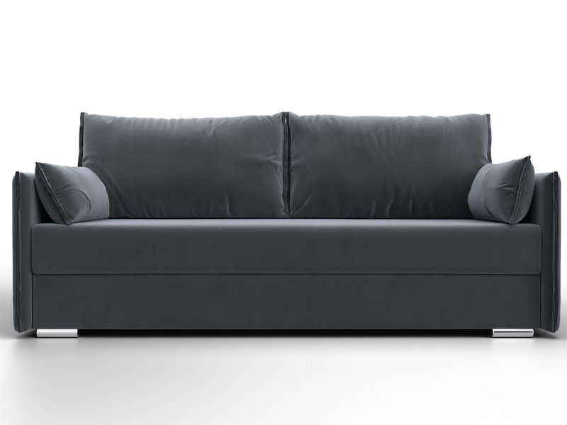 Диван прямой Сайгон, Велюр, SEVEN 17 серый