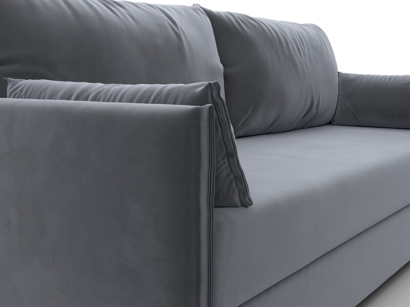 Диван прямой Сайгон, Велюр, SEVEN 17 серый