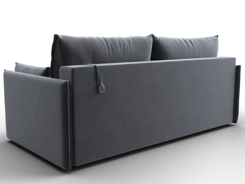 Диван прямой Сайгон, Велюр, SEVEN 17 серый