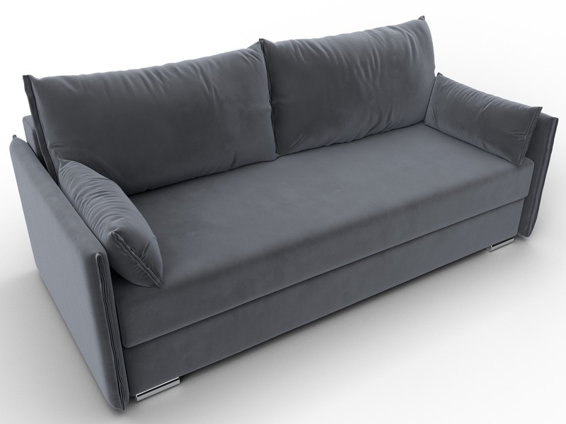 Диван прямой Сайгон, Велюр, SEVEN 17 серый