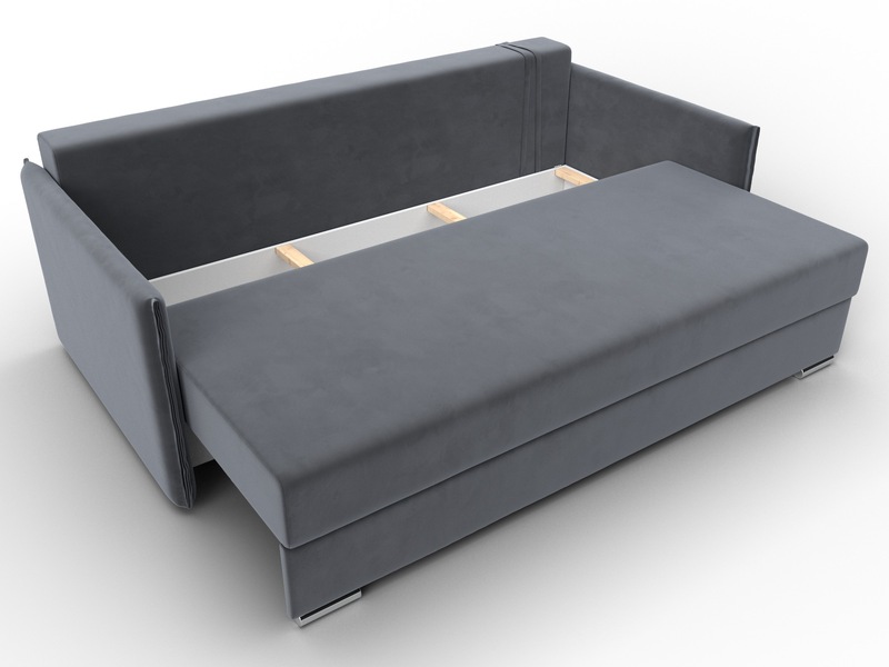 Диван прямой Сайгон, Велюр, SEVEN 17 серый