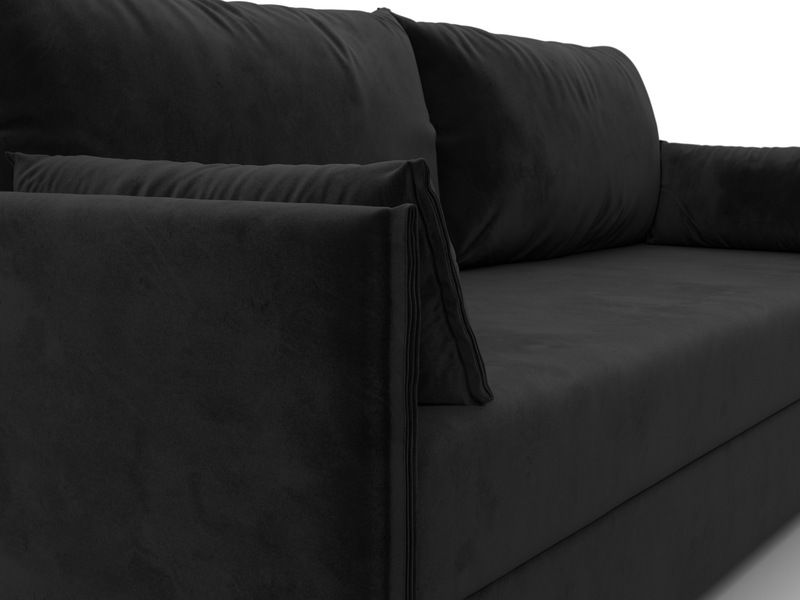 Диван прямой Сайгон, Велюр, SEVEN 35 черный